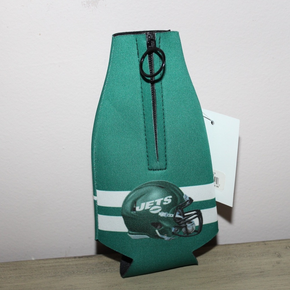NFL NY JETS Football Bottle Hugger 2-Sided Design NWT Glass Bottle Koozie Gift - Picture 2 of 6